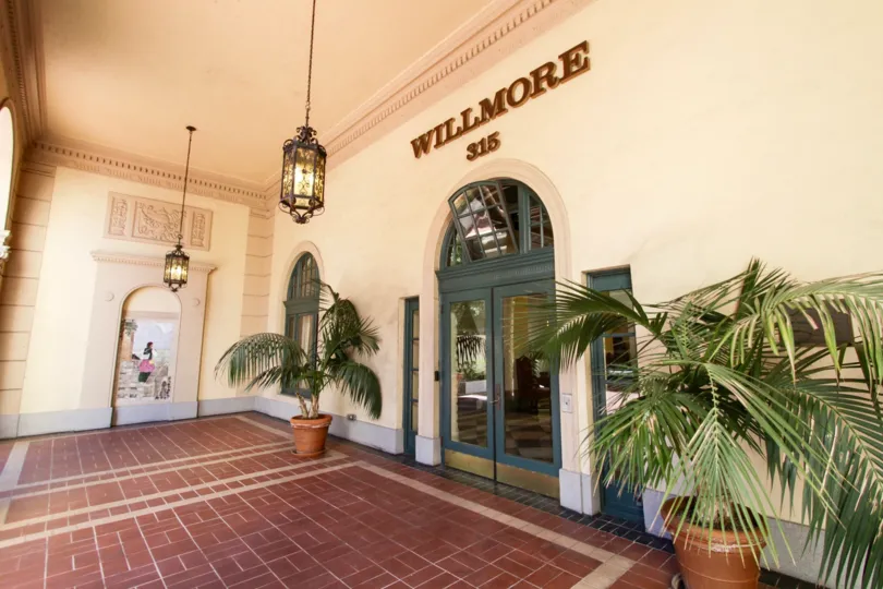 Entry doors to the lobby of The Wilmore