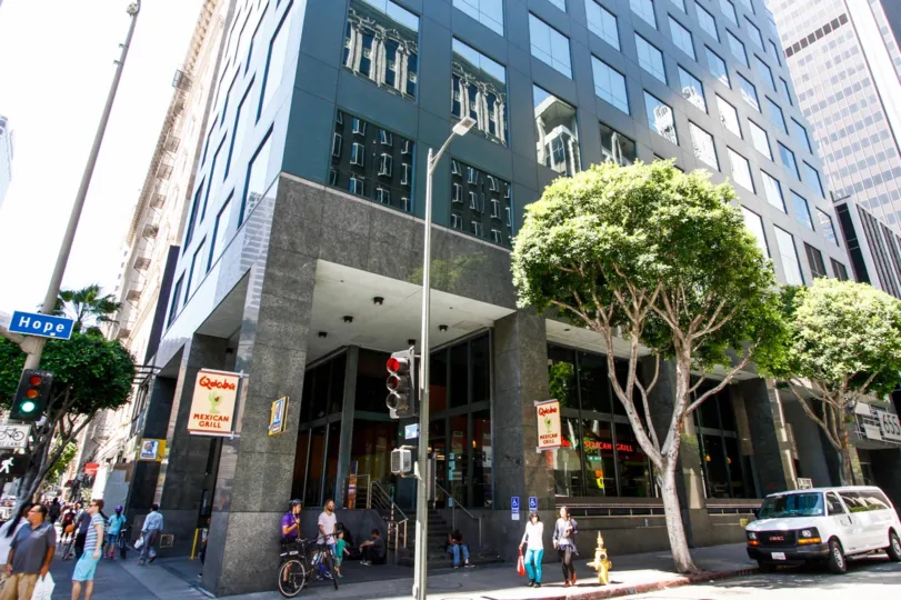 The entryway of 655 Hope in Downtown LA