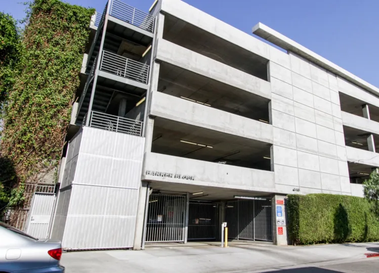 The parking for Barker Block Lofts