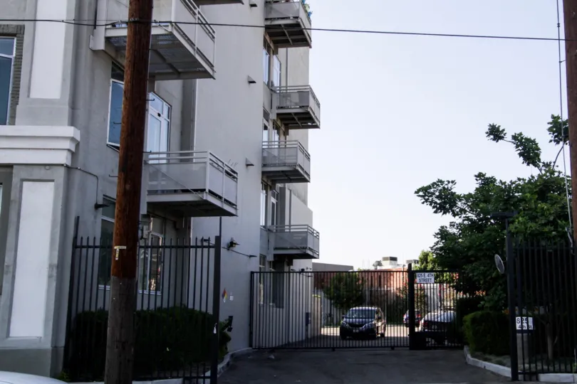 The parking for Beacon Lofts in Downtown LA