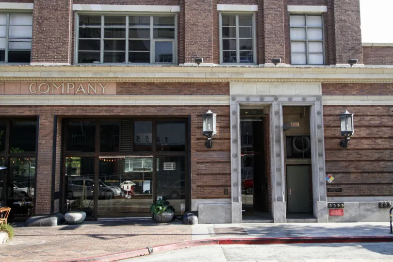 The entrance into Biscuit Company Lofts