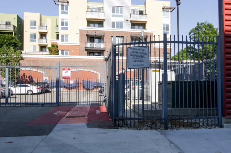 The fence around the Gallery Lofts