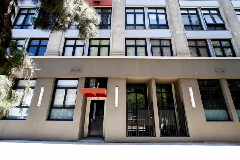 The entrance into Grand Lofts in Downtown LA