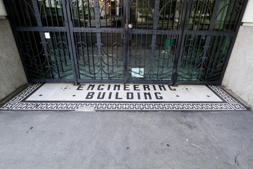 The entryway into Higgins Building Lofts in Downtown LA