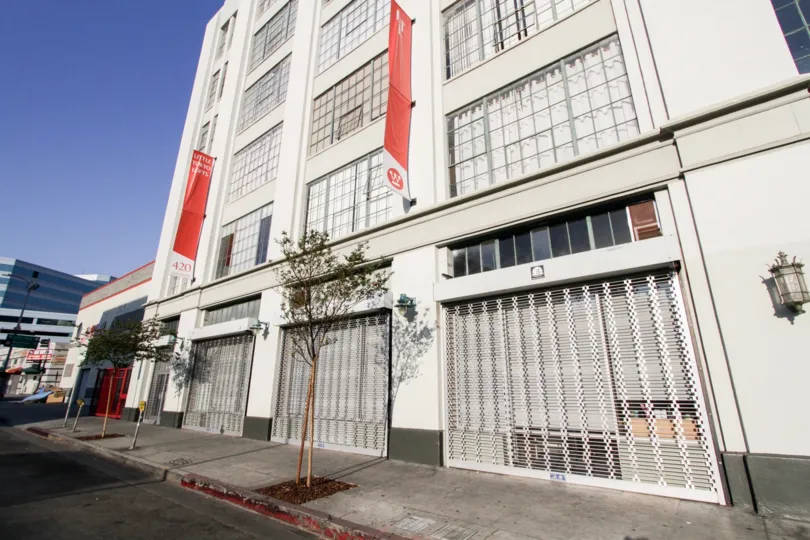 The sidewalk in front of Little Tokyo Lofts