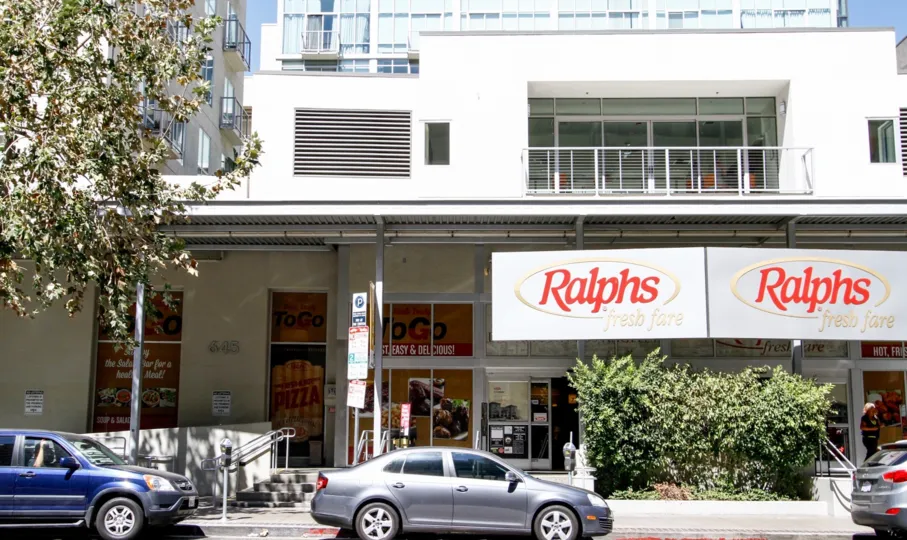 The stores around Market Lofts in Downtown LA