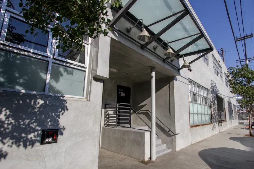 The entryway into Molino Street Lofts in Downtown LA