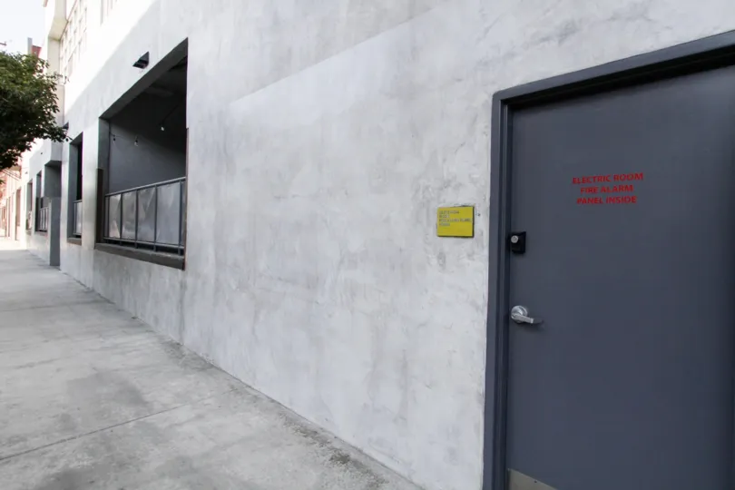 The side entrance into Molino Street Lofts