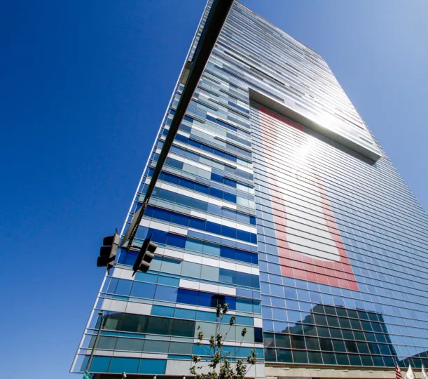 The windows throughout the Ritz Carlton at LA Live