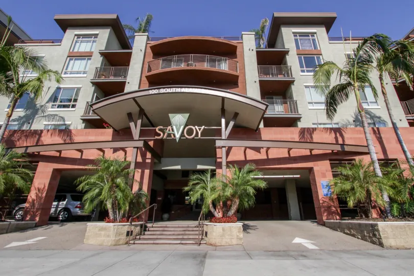 The entrance into Savoy in Downtown LA