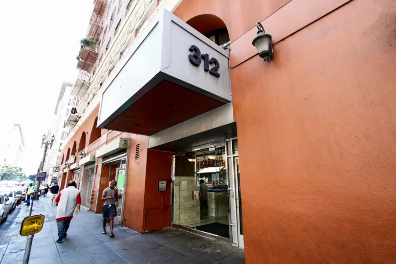 The entrance into the Shybary Grand in Downtown LA