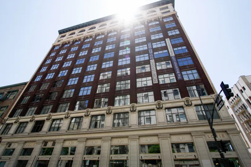 The view of The Brockman from the street in Downtown LA