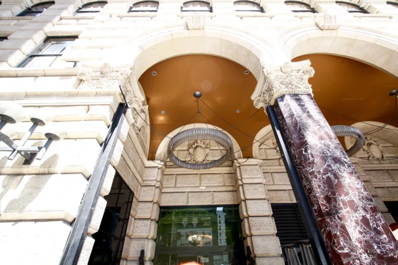 The arch at the entrance of The Roosevelt