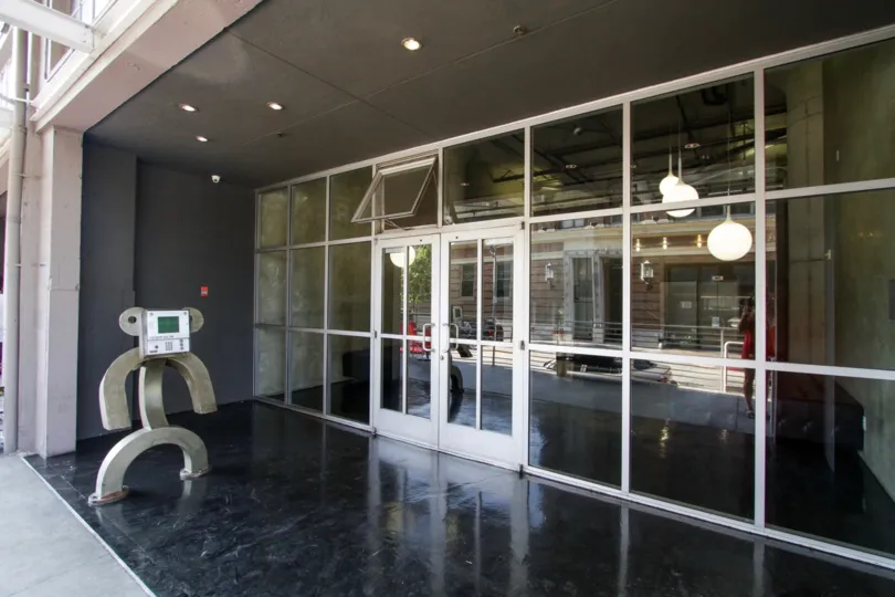 The entrance into Toy Factory Lofts