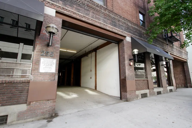 The parking for Toy Warehouse Lofts