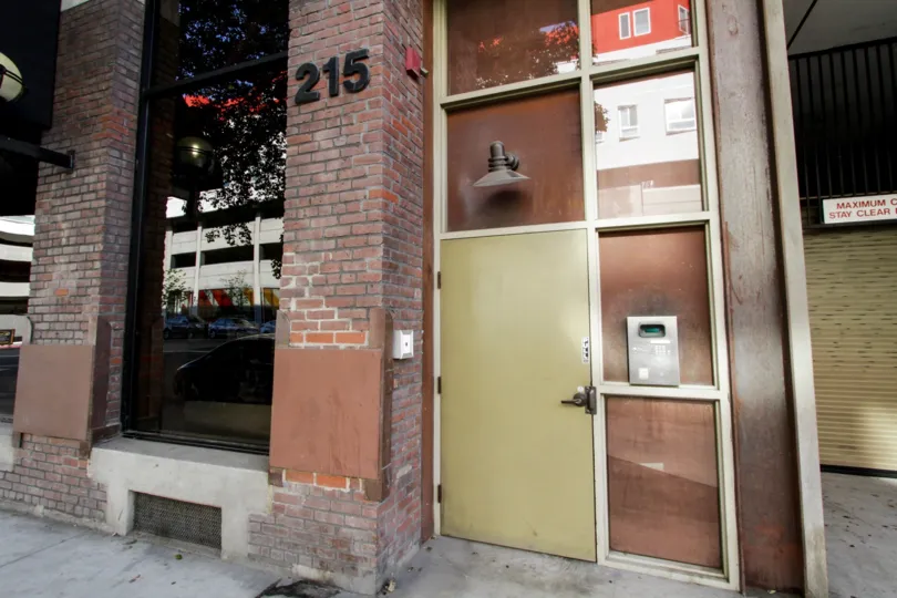 The entrance into Toy Warehouse Lofts