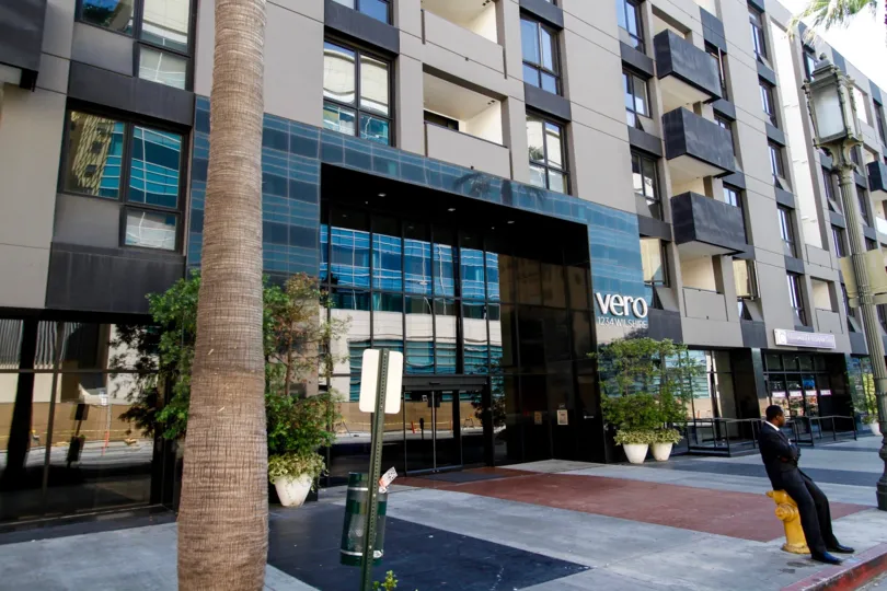 The entrance into the Vero in Downtown LA