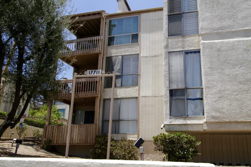 The balconies of units located within the 17711 Margate St