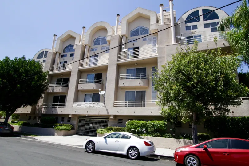 The private parking garage underneath the building at 4549 Haskell Ave