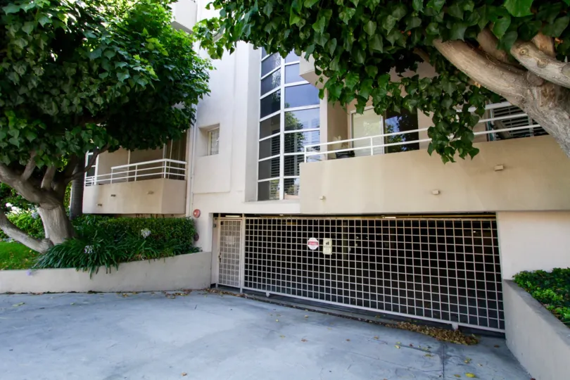 The private parking garage underneath the building at 4557 Haskell Ave
