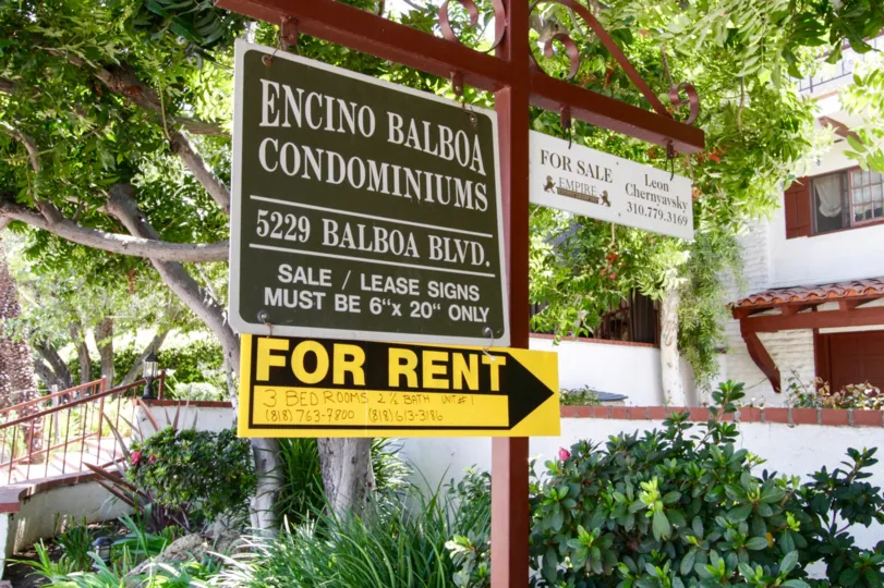 The entrance sign for 5229 Balboa Blvd in Encino