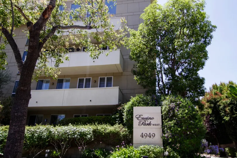 The sign showcasing the Encino Park West