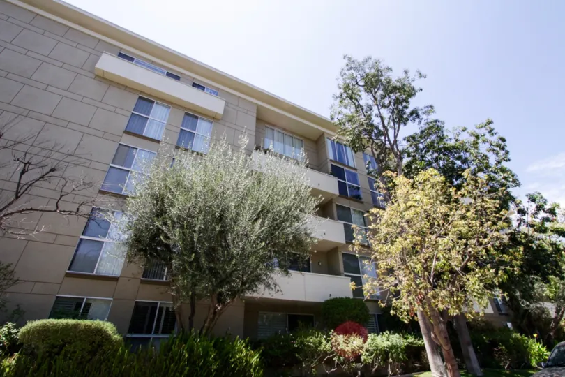 The street view of the Encino Park West building