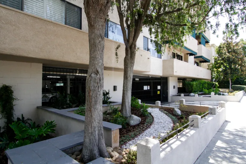 The Encino Racquet Club parking gate under the building