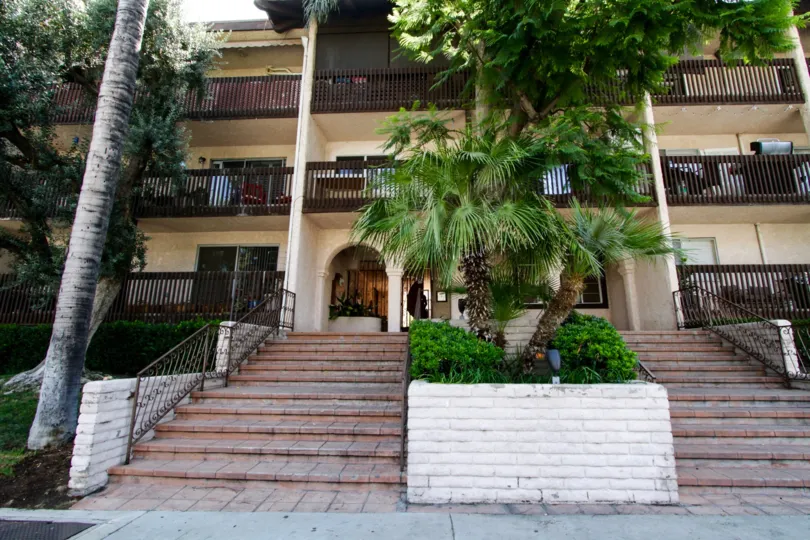 The arched entrance to the Encino Villas in Encino
