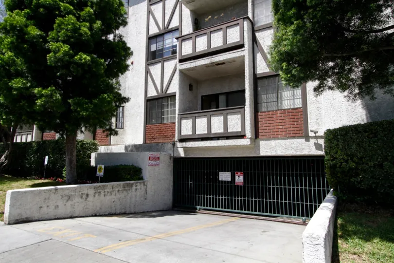 The private parking garage for those who are at Hampton Court in Encino