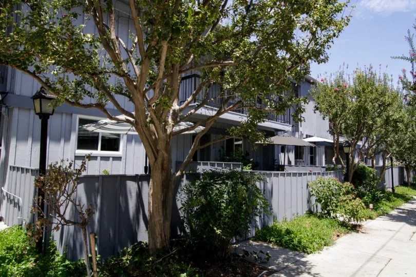 The private patios of Haven Gardens for people to utilize as they choose