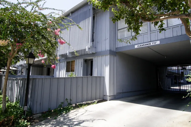 The parking gate for Haven Gardens in Encino