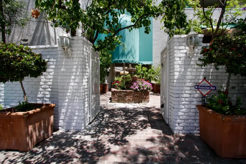 The entrance into Louise Gardens