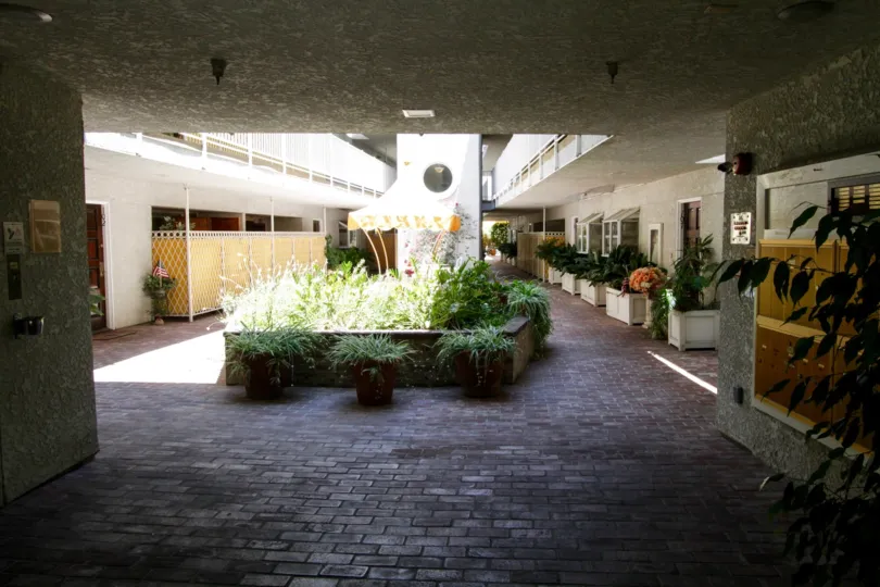 The common area of Louise Gardens complete with landscaping