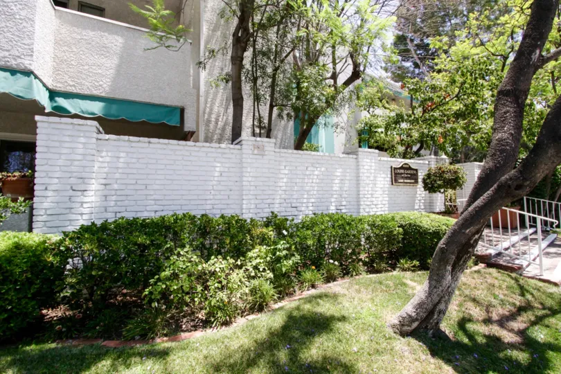 The landscaping that surrounds Louise Gardens in Encino