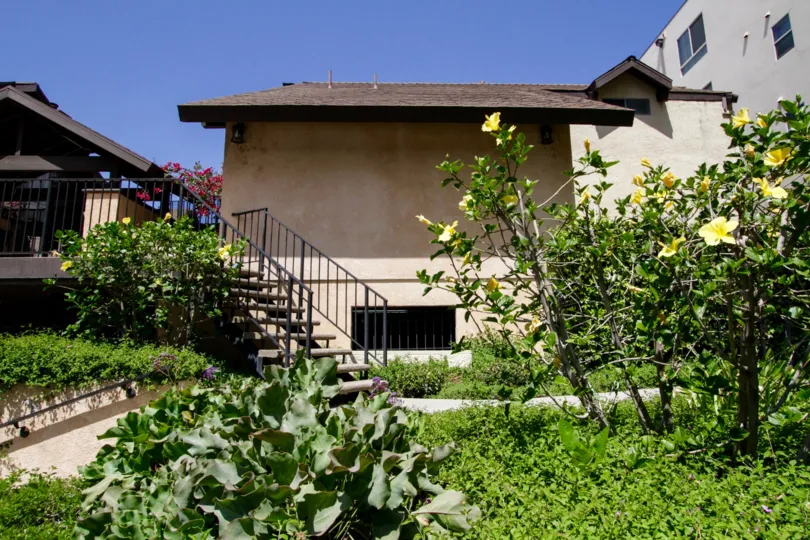 A flower and shrub garden at Newcastle Gardens located in Encino