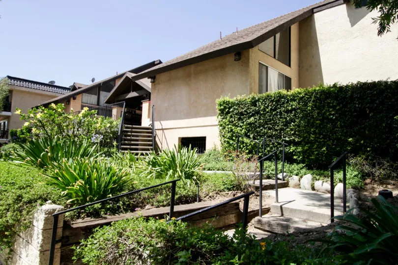 The walkway leading up to Newcastle Gardens in Encino
