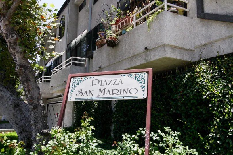 The sign announcing the Piazza San Marino