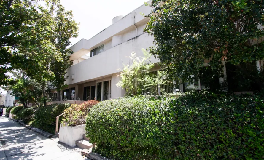 The sidewalk view of Riverwalk I in Encino