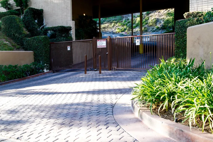 The parking for residents of the Alpha Terrace Gardens