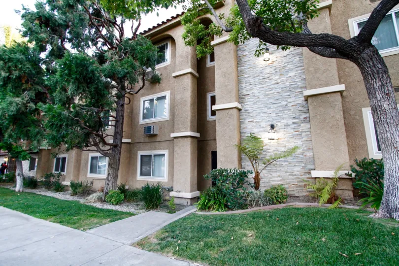 The sidewalk in front of Altura Gardens