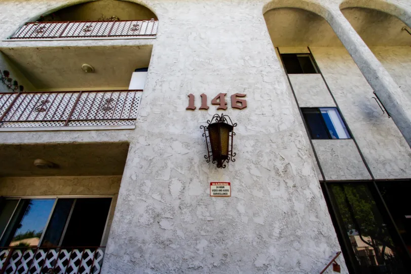 The address on the building at Barcelona Manor