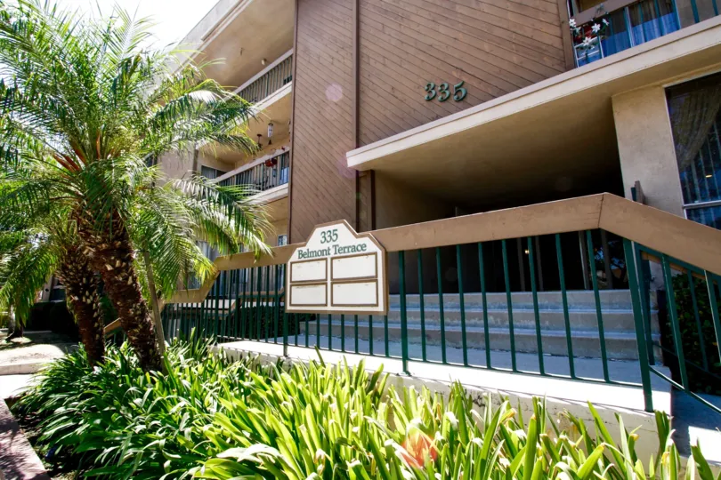 The landscaping around Belmont Terrace