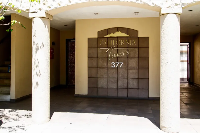 The address of California Towers in Glendale California