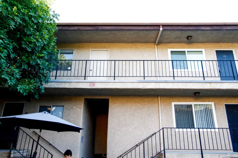The balcony at Casa de Verdugo in Glendale California