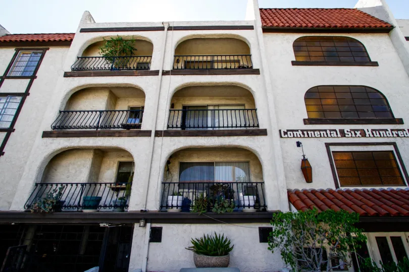 The balconies seen at Continental Six Hundred Five in Glendale California