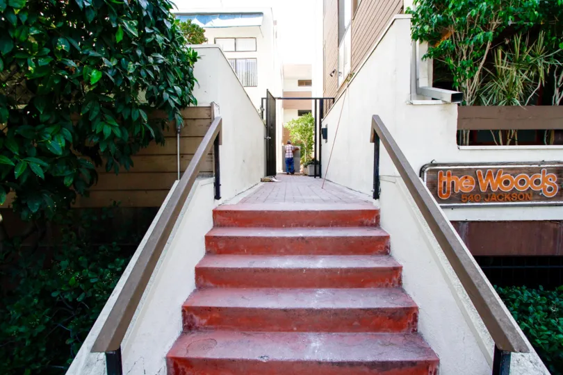 The stairs into the Glendale Woods