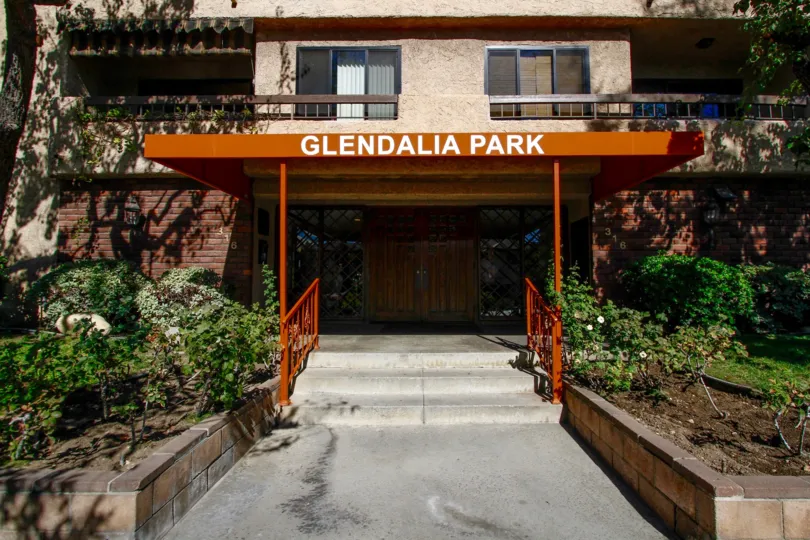 The name of Glendalia Park above the entrance