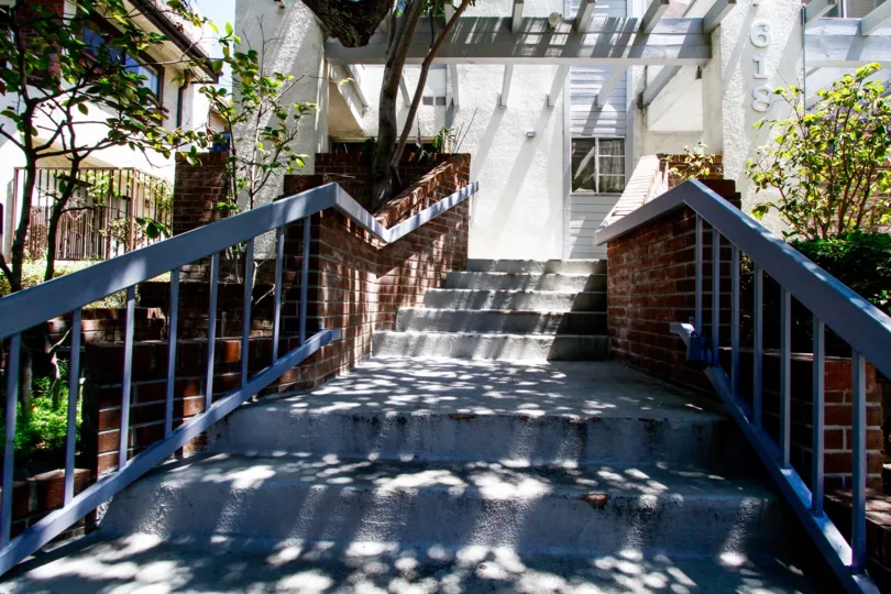 The stairs up to Howard Geneva