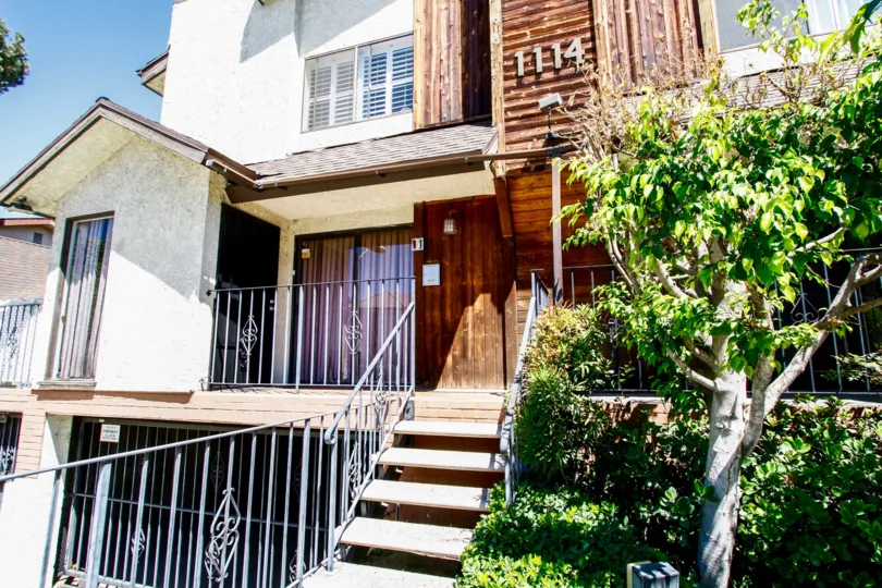 The address of Park Villa Townhomes on the building in Glendale California